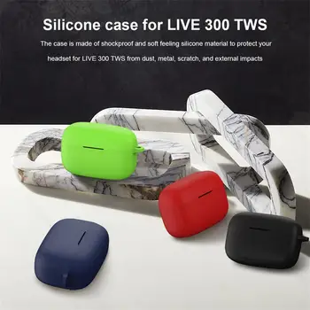 Fone de ouvido Bluetooth Caso Para JBL ao VIVO 300 TWS sem Fio Auricular de Silicone Macio da Tampa à prova de Poeira Escudo Protetor Com Mosquetão