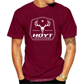 Team Hoyt Arco e flecha Branca Logotipo T-Shirt 2ª Alteração Pro Arma Preto