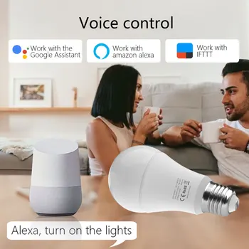 E27 LED wi-Fi Smart Bulbo 9W TUYA / Vida Inteligente Dimmable RGB Lâmpada Lâmpadas para Yandex Alice Inteligentes de Automação residencial Inicial do Google Alexa