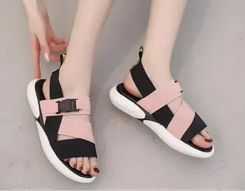 Dedo do pé aberto de esportes sandálias mulher da Moda em forma de T fivela plataforma sandálias 2021 mulheres de verão confortável antiderrapante sapatos casuais