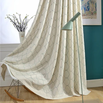 DSinterior clássico de design de bordado cortina para sala e quarto