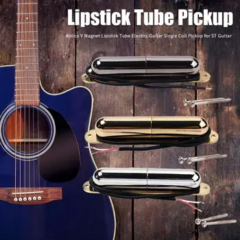 Moda nova Pickup de Alnico Cobre Portátil V do Ímã Batom Tubo de Guitarra Elétrica Single Coil Pickup ST Guitarra de Substituição