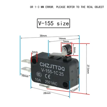 Momentânea Micro Interruptor de Limite CHZJTTDQ V-15.V-151.V-152.V-153.V-154.V-155.V-156.-1C 25 de Viagem do interruptor interruptor de fim de prata de contato