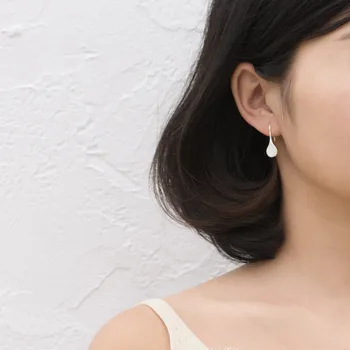 Real Cor de Prata Folha Grande Brinco para Mulheres de Jóias de Casamento Simples coreano Puro Brinco de Prata Pendientes Bijoux