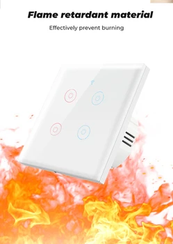 1/2/3/4TUYA wi-Fi 433MHZ Novo Grafite Inteligente Interruptor do Toque do Botão Home da Parede (para Alexa E Google para Casa Assistente) Smart Home