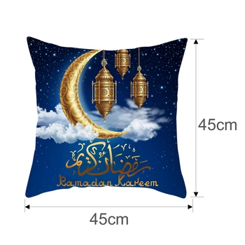 45x45cm EID Mubarak Lua Capa de Almofada Ramadã Decoração Cintura Jogar Travesseiro Caso Sofá de Decoração de Casa de Eid Al Adha Ramadan Karim