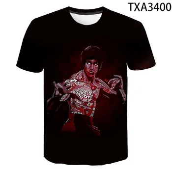Bruce Lee em 3D Print T-shirt de Verão, Homens, Mulheres, Crianças Harajuku T-shirt Nova Moda Streetwear Adolescente Chinês de Kung Fu Tops Tee
