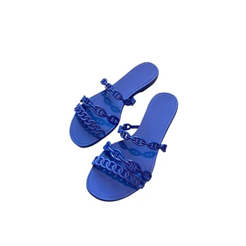 GXCMHBWJ Verão Fora Deslizar No Macio do PVC Televisão Chinelo de Moda da Marca de Três Desenho da Cadeia de Praia Slides Coloridos Clássico Jelly Shoes