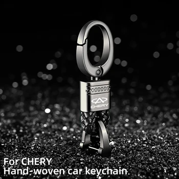Carro Universal corda Trançada chave do Carro cadeia Para Chery Tiggo 3 4 5 8 7 5X de 2019 2020 Ferradura Fivela de Anéis de Chave Com a Tecla do Logotipo do anel