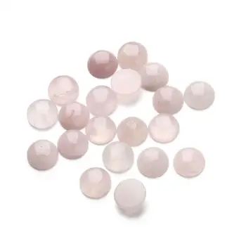 20pcs/Monte 6/8/10/12/18/20/25mm cor-de-Rosa de Cristal de Quartzo, Pedra Pérolas Pérolas Redondas FlatBlack Ajuste DIY Resultados da Jóia