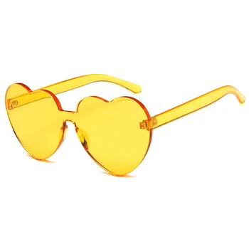11 Cores Grossa Oculos Sem Aro Coração Óculos De Sol Das Mulheres Gafas De Óculos De Sol Feminino Doces Transparente Lente Senhoras Óculos De Mulher