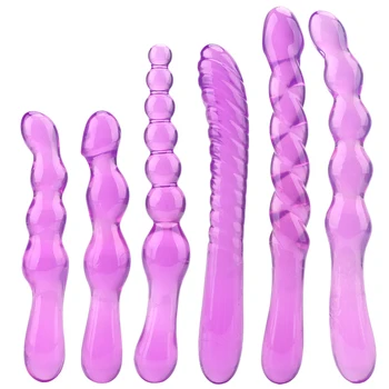 Macio da Geléia Vibrador Plug anal Beads Cauda Plugues G-spot Massageador de Próstata TPR Anal Brinquedo do Sexo para Casais Gays Adultos Produtos Eróticos