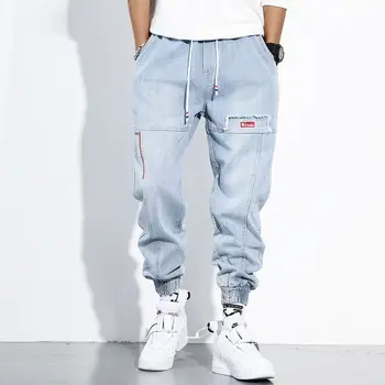 2021 Novo Hip Hop Harém Calças Jeans Homens Soltos Corredores De Jeans Casual Calças De Moletom Coreia Do Tornozelo Comprimento De Calças De Streetwear