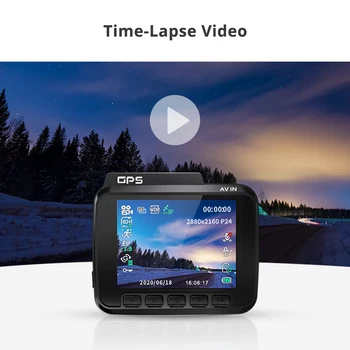 AZDOME GS63H Traço Cam 2,4 polegadas 4K Secretário Ecrã LCD Incorporado Na Velocidade de GPS Coordenadas wi-Fi DVR 2160p Lente Dupla de Gravador de Vídeo