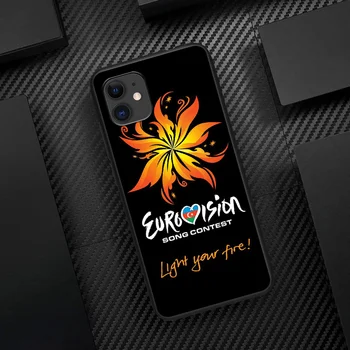 Festival eurovisão da caixa do Telefone Para o Iphone 5 de 5 anos SE 2020 6 6 7 8 Plus 11 12 Mini X XR XS Pro Max preto Hoesjes Bonita Capa Tendência Coque