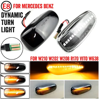 Carro LED Dinâmica Lado Fender Marcador acende as Luzes de Sinal Para a Mercedes-benz E-Class W210 Classe C W202 S202 Sequencial pisca-Pisca Lâmpadas