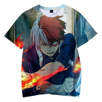 Boku no Herói Academia Crianças T-shirt Anime Impressão 3D O-pescoço Menino Menina camiseta infantil de Manga Curta Anime Shoto Todoroki Topo