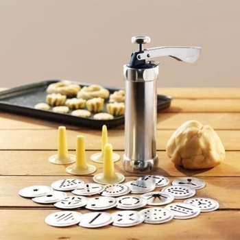 DIY Doméstico de Aço Inoxidável Manual de Biscoito Estêncil Máquina 20 Padrão de Moldes Cortadores de Cookie Manual do Criador de Imprensa