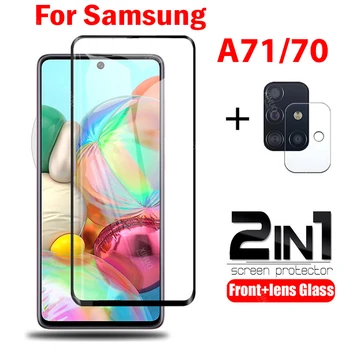 2-em-1 vidro Temperado para Samsung Galaxy A70 A71 S câmera de protetor de tela Para Samsung A70 A71 Um 71 70 S SM-A715 película protetora
