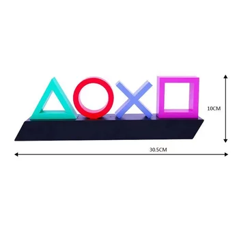 Playstation 5 Ícones de Luz 3 Luzes Modos de Música Reativa Configurar Gamer Decoração Gameroom. Acessórios Luz da Noite PS4 Gamepad