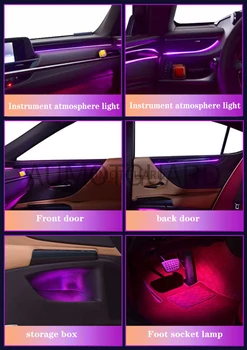 Atualização de 64 Cores Para Lexus Ambiente de Luz a Lâmpada Para o ES ES200/300H 2018-2020 Atmosfera Avançado Luz Decoração da Lâmpada
