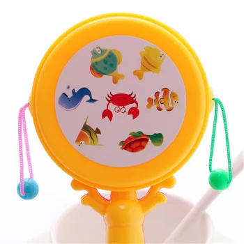 Plástico Chocalho Bolinha De Tambor De Desenhos Animados Instrumento Musical De Brinquedo Do Plush Do Bebê Chocalho Brinquedos Para Criança Dom Crianças Brinquedos Do Bebê Cor Aleatória