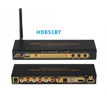 HD851BT DTS para AC3 5.1 Conversor de Áudio HDMI do Decodificador Extrator de 4K ARCO SPDIF Coxial Divisor Óptico com Bluetooth