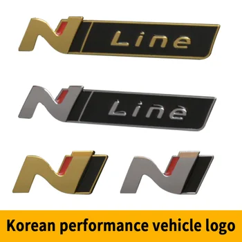 3D Metal Adesivo de Carro logotipo N N linha de Logotipo Decalque para Hyundai Verna i10 i20 IX20 ix25 i30 IX30 i40 I35 ix35 Mistra Encino Lafesta