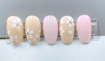 Novos Adesivos 3D para Unhas Transparente Branco a Flor de Cerejeira Etiqueta da Folha de Decalques de Flores Decorações da Arte do Prego Manicure Acessórios