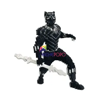 Pantera Negra Construção De Bloco De Tamanho Grande Super-Herói Modelo Mini Tijolos De Brinquedo Desenho Animado Leilão Figura Tijolos Micro Bloco De Construção 8613