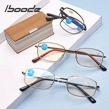 Iboode Marca de Design Dobrável Óculos de Leitura Homens Mulheres Anti Luz Azul Computador Óculos de Armação +1.0 +1.5 +2.0 +2.5 +3.0 +3.5 +4