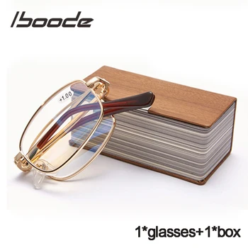 Iboode Marca de Design Dobrável Óculos de Leitura Homens Mulheres Anti Luz Azul Computador Óculos de Armação +1.0 +1.5 +2.0 +2.5 +3.0 +3.5 +4