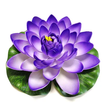 1 Pcs Flutuante Lotus Misto de Cor de Flor Artificial Realistas Lírio de Água Micro Paisagem para o Casamento Lagoa Falso Plantas de Decoração de Jardim