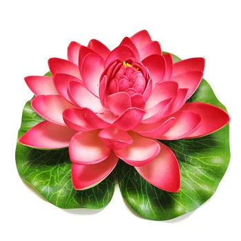 1 Pcs Flutuante Lotus Misto de Cor de Flor Artificial Realistas Lírio de Água Micro Paisagem para o Casamento Lagoa Falso Plantas de Decoração de Jardim