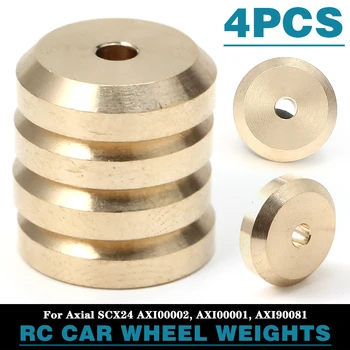 4pcs de Bronze cubo de Roda Pesos Ampliar Contrapesos para Axial SCX24 AXI00002 AXI00001 AXI90081 Peças de Atualização