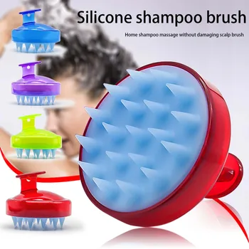 Novo do Silicone Cabeça de Massagem de Corpo Brush Shampoo escova couro cabeludo, shampoo comb massager suave, pente de cabelo Banheira de Hidromassagem Massagem de Emagrecimento Escova
