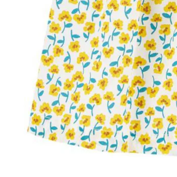 Frocks para Meninas 2021 Verão Menina Roupas de Bebê de Algodão Animal Print Vestiods Casual Amarelo Coelho Vestido para Crianças de 2 a 7 Anos
