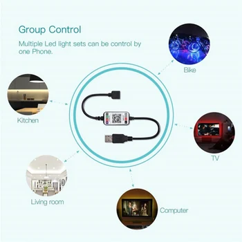 DC 5V-24V RGB Led Controlador Bluetooth Smart Phone App RGB LEVOU Luz Strip Kit Flexível de Controle sem Fio Para LED Strip