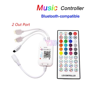 Música 44keys RGB LED Controlador compatível com Bluetooth sem Fio Remoto IR DC5V 12V 24V 5050 3528 LED Luz de Tira do Redutor