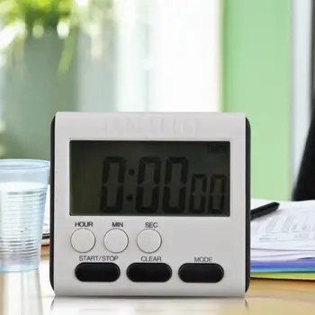 Preto Magnética Cozinha Contagem de cima para Baixo LCD Digital Cronômetro Relógio Alarme Alto para Cozinhar Estudar Cozimento Conferência