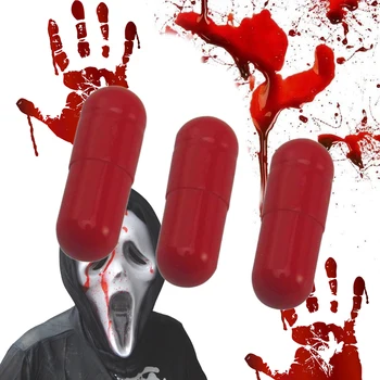 NAVIO RÁPIDO!! 15pcs Halloween Divertido Piada de Horror Assustador Brincadeira Brinquedo Cápsulas de Sangue Falso Comprimidos de Vampiro Para o Halloween Festival de Decoração