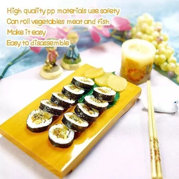 Rolo de Sushi Maker Arroz Japonês Bola de Molde a Não-vara de Legumes Carne de Rolamento Ferramenta DIY de Sushi Máquina de material de Cozinha