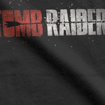 Homens de T-Shirts Tomb Raider Novidade do Algodão do T-Shirt de Manga Curta Lara Croft Adventer Jogo de T-Shirts de Gola Tops Festa