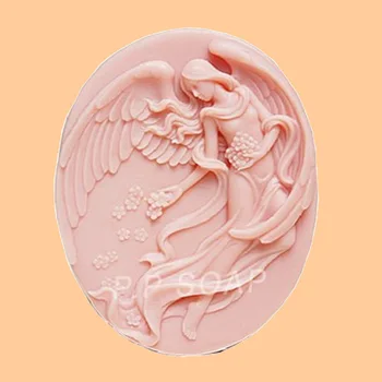 Elegante Anjo Vela do Molde de Silicone para DIY Sabão Chocolate Ornamentos de Gesso Fondant Molde de Utensílios de Cozimento Ferramenta