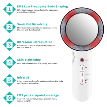 Cavitação do ultra-som EMS do Emagrecimento do Corpo Massager Queimador de Gordura de Lipo Máquina Galvânica Infravermelho ultra-Sônica de Perda de Peso Levantamento Facial