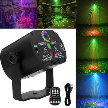 Mini RGB Luz de Discoteca DJ LED Fase Projetor Laser Vermelho Azul Verde Lâmpada Recarregável USB Casamento, Festa de Aniversário, DJ Lâmpada
