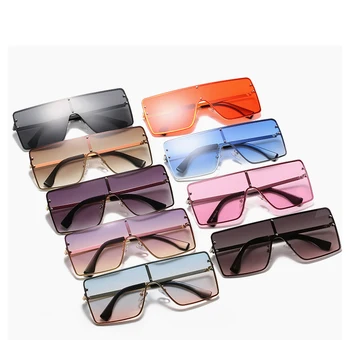 Novo Retângulo de dimensões Óculos de sol feminino masculino Moda Grande Moldura Quadrada de Metal de Óculos de Sol ao ar livre Driver Tons UV400 Óculos 2021