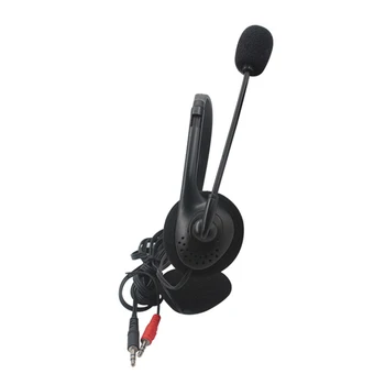 3,5 mm Estéreo com Fio Fone de ouvido com Cancelamento de Ruído do Fone de ouvido Com Microfone de Cabeça Ajustável Para Computador Portátil da área de Trabalho