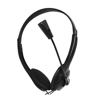 3,5 mm Estéreo com Fio Fone de ouvido com Cancelamento de Ruído do Fone de ouvido Com Microfone de Cabeça Ajustável Para Computador Portátil da área de Trabalho