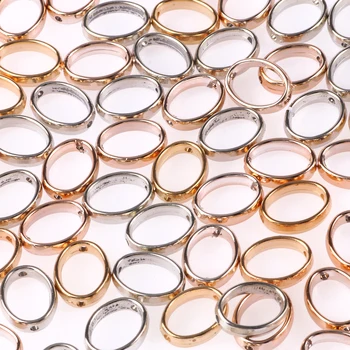 12x15mm de Ouro, Cor de Prata Duplo Orifício Oval Anéis CCB Espaçador Esferas de DIY Eardrop Pingente de Posicionamento Conectores Para Fazer Jóias